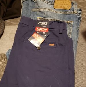 Chaps Navy Dress Pants & American Eagle Distressed